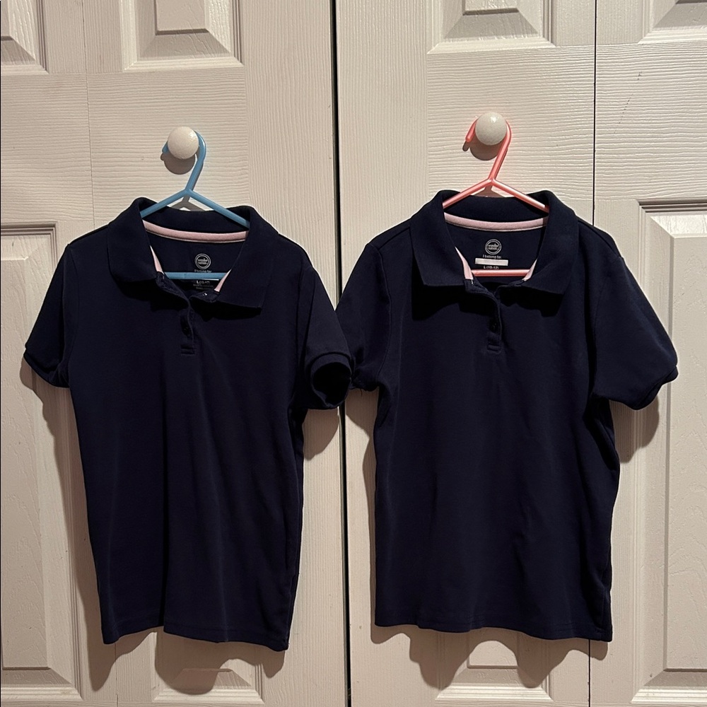 Wonder Nation Dark Blue Girls Uniform Polo Shirt - Pack of 2